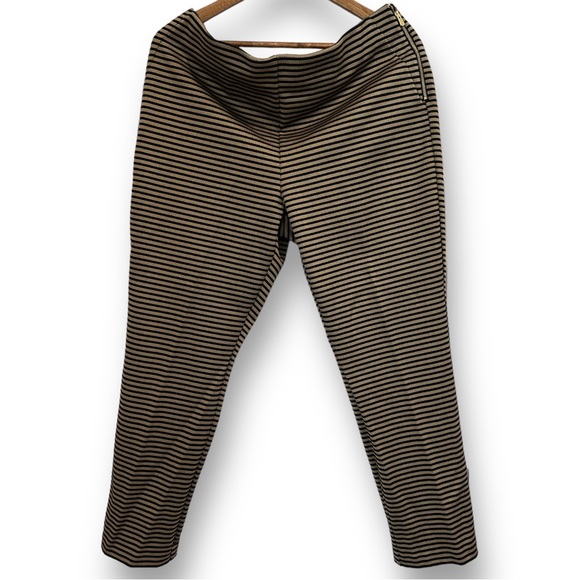 Chico’s 2.5 Black Label Slim Stripe Ankle Pants Black Gold women’s size 14 - Picture 5 of 9